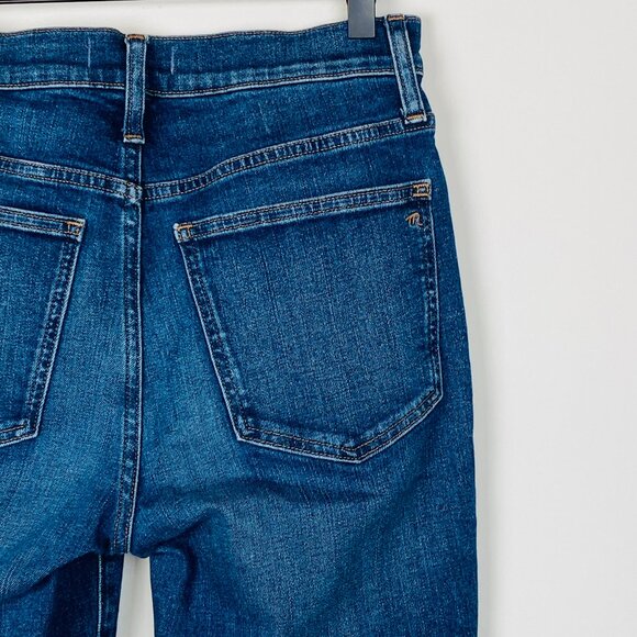 Madewell Mid-Rise Kickout Flare Jeans Crop Dark Medium Wash, Size 27 - Picture 8 of 12